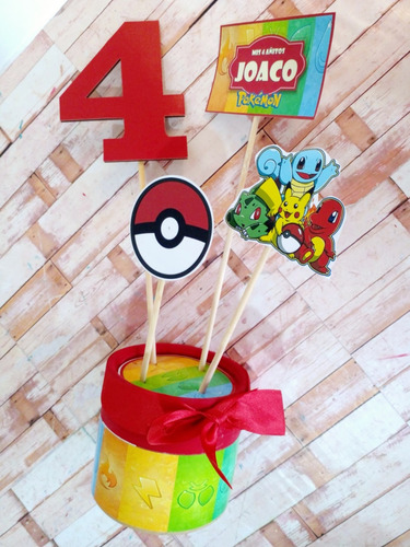 8 Centros Souvenirs Pokemon Picachu + 6 Portaretratos