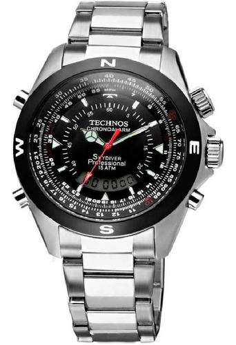 Relógio Technos Masculino Skydiver Pilot T20560/1p Aço