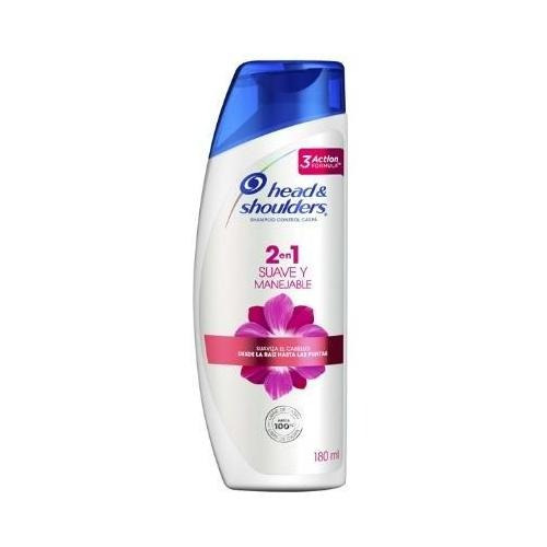 Shampoo Head And Shoulders 2 En 1 Suave Y Manejable 180 Ml