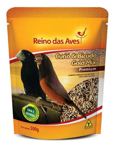 Curió E Bicudo Gold Mix Premium 500g Reino Das Aves