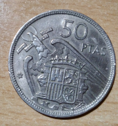 España 50 Pesetas 1957 Año Estrella 58 Franco Moneda Km#788