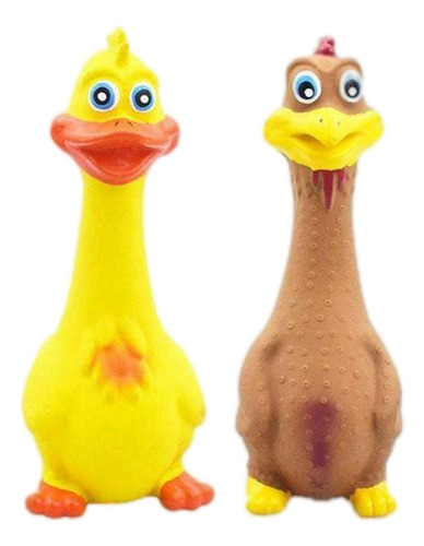 2 Piezas De Pollo De Goma Gritando Cachorro Estridente