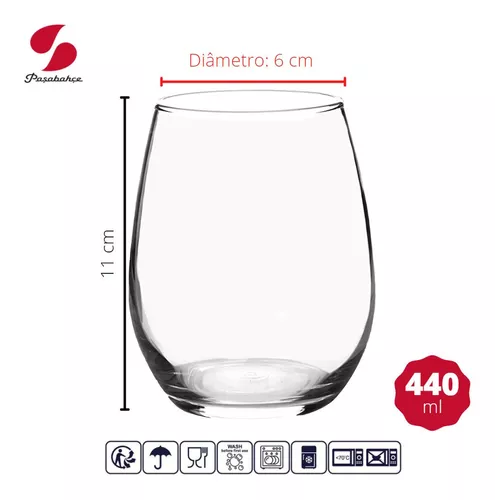 Jogo 6 Copos De Vidro transparente Lond Drink 360ML Topázio