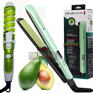 Combo Plancha Remington Aguacate Macadamia Vitamina+ Rizador
