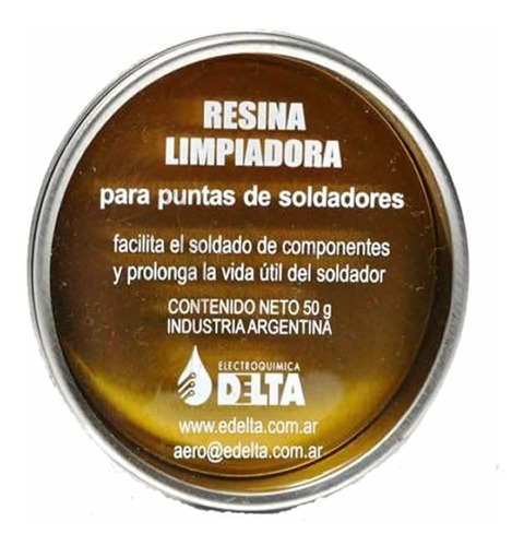 Imagen 1 de 3 de Resina Limpiadora Soldador Delta 50gr Limpia Punta Soldador
