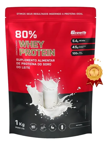comprar Whey Concentrado 80% Whey Protein - Growth Supplements Sabor Natural