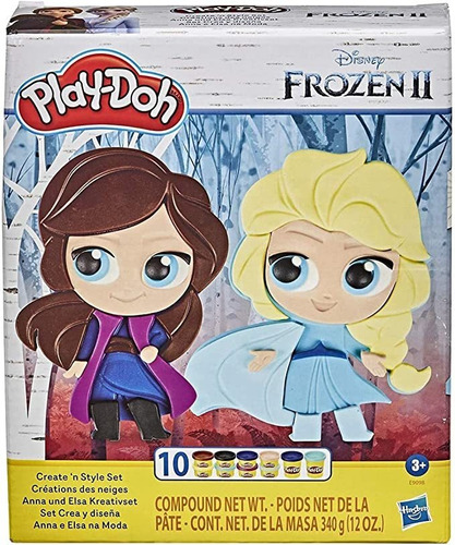 Play-doh Con Disney Frozen 2 Create N Style Set Anna Y Elsa