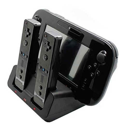 Base De Carga Para Wii U Y Controles Cable Usb, Negro