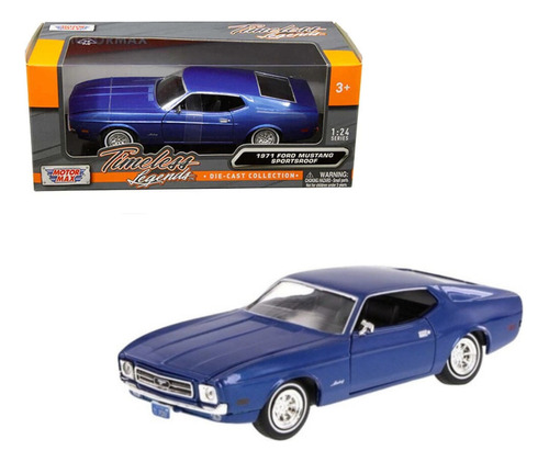 Motor Max 1:24 1971 Ford Mustang Sportsroof Azul