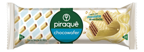 Wafer Recheio Chocolate Cobertura Chocolate Branco Piraquê Chocowafer Pacote 100,8g