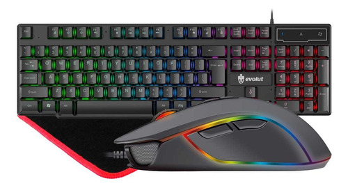 Combo Teclado Mouse E Mouse Pad Gamer Color Rainbow Thor X9