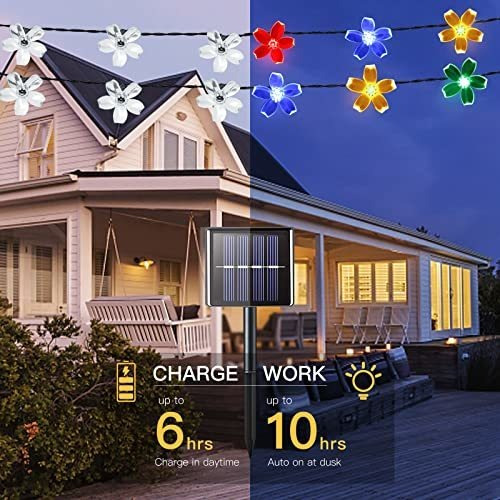 Luces Con Foco De Flor Multi Color Para Navidad 50leds 2 Pcs