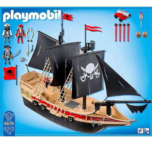 Figura Armable Playmobil Pirates Barco De Asalto 115 Pzs 3