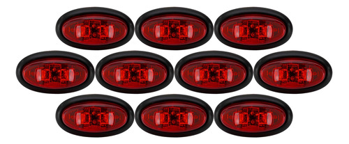 New Largo Plazo Rojo Mini Oval Diodo  De Marcador Camion Luz