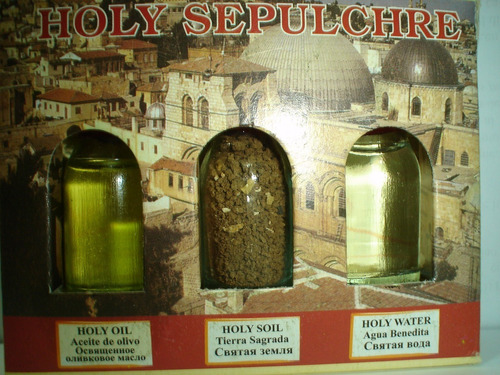 Imagen Religiosa Aceite Agua Tierra Santa Santo Sepulcro Jer