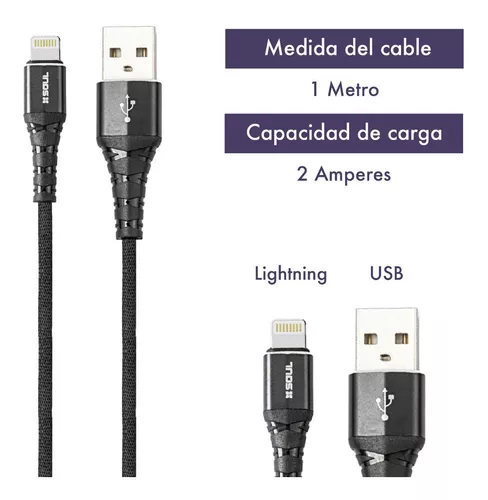 Cable Reforzado Usb A Lightning - Compatible iPhone iPad