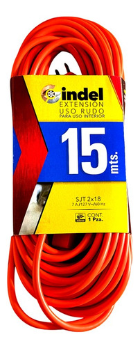 Extensión Eléctrica Rudo Multicontacto Extension 15m Naranja