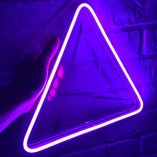 Oyhmc Triangulo Forma Luz Neon Colgante Decorativa Para Bar