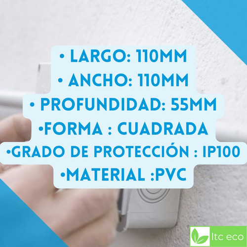 Imagen 4 de 8 de Caja De Paso Luz Estanca Exterior 110x110x55 Pvc Electricas