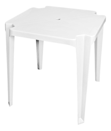 Mesa para área externa Comercio Tondini Monobloco de plástico - branco