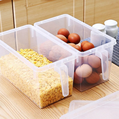 Imagen 4 de 10 de Organizador Con Asa Y Tapa P/ Heladera 28x13x15cm