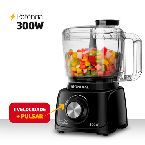 Mini Processador Mondial Turbo Pratic Mp-16-b Preto 220v