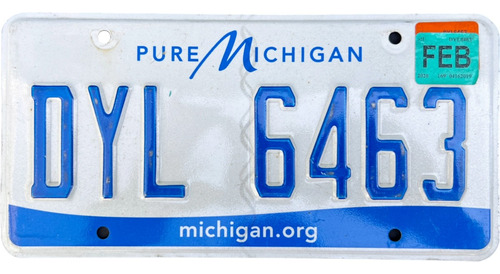 Michigan Original Placa Metálica Carro Eua Usa Americana