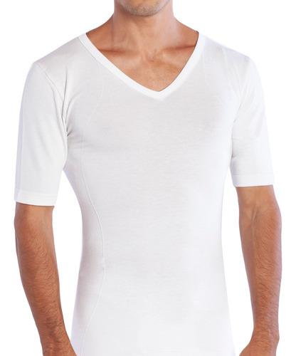 Camiseta Manga Corta Cuello V Bamboo Mas Cobre Blanco
