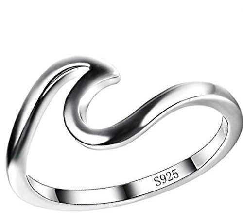 Anillos Bisutería - 925 Sterling Silver Wave Girl Rings For 