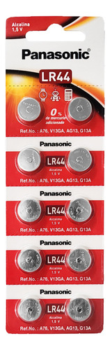 Pack 10 Pilas Lr44/a76/g13a Alcalinas Panasonic Tipo Boton