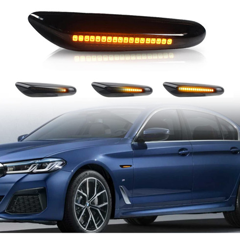 Luz Direccional Led Dinamica Para Bmw Ambar Secuencial Lente