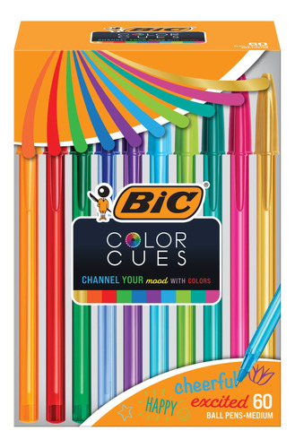 Bic Juego Boligrafo Color Cue 60 Unidad Surtido Divertido