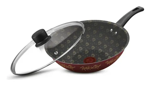 Frigideira Funda Tampa Vidro Rochedo Antiaderente Rock 28cm