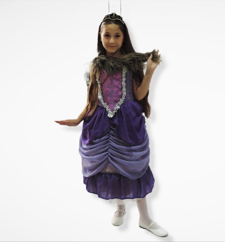 Vestido Reina Color Violeta Cn Corsé Para Niña Talle 8 Y 10a
