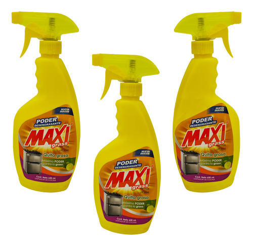 4 Pieza Quita Grasa Limpiador Cocina Ardeli Maxigrass 650ml