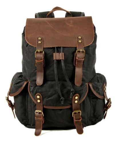 Mochila De Lona Retro Pull Rope Para Hombre