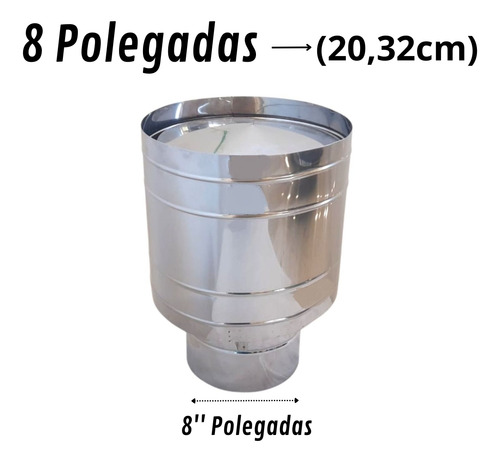 Chapéu Canhão Sputnik Para Duto 8 Polegadas Aço Inox 430