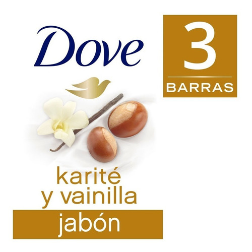 Jabon Dove Delicious Care Karite Y Vainilla 90 Gr X 3 Un