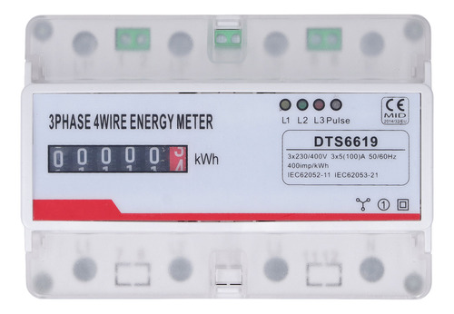 Medidor De Consumo De Energía Trifásico, 4 Cables, Montaje E