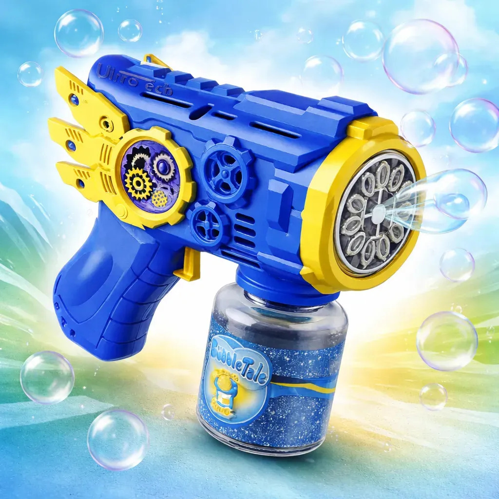 Brinquedo Maquina Bolha De Sabão Pistola Automática C/ Luz Cor Flying Vermelha Redfin