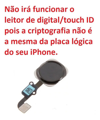 Botao Home Cabo Flex iPhone 6s E 6s Plus Digital Preto
