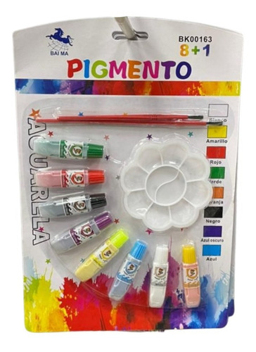 Set De Pinturas Acuarela En Pomo Tubo 8 Colores 12ml C/u