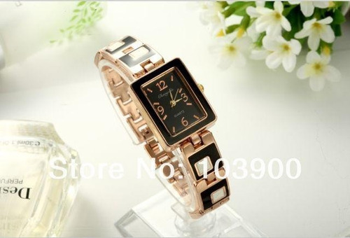 Relogio Bracelete Feminino Preto Dourado Luxo