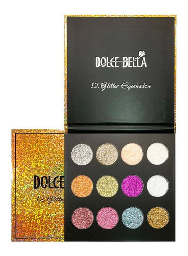 Paleta De Sombras Glitter 12 Colores Dolce Bella Color de la sombra GB-1230