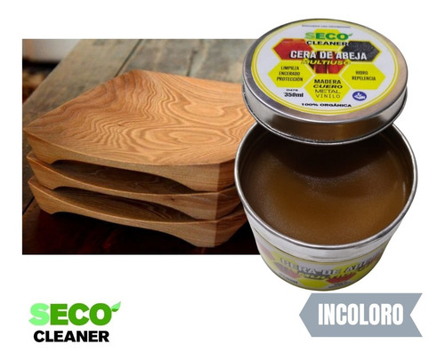 Imagen 7 de 8 de Cera De Abeja 350ml Cura Madera Cruda Tabla De Picar Mate