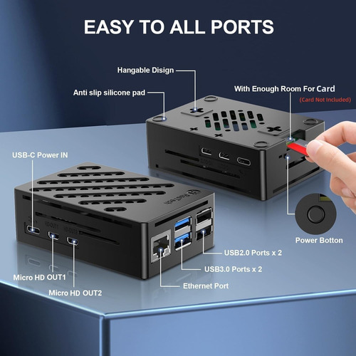 Kit Rastech Para Raspberry Pi 5 De 8 Gb De Ram Con Funda Par