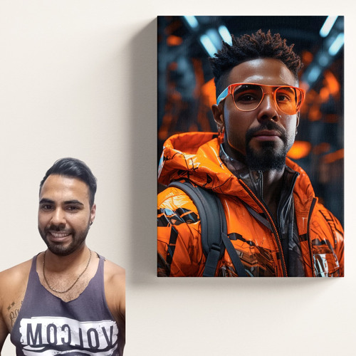 Cuadro Personalizado Tu Foto Hecho Dibujo Con Ia Tela Canvas