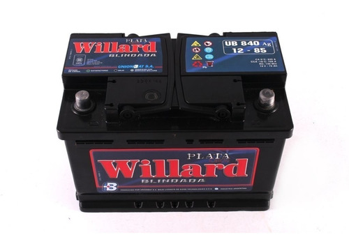 Bateria Auto Willard Ub 840 12x85 Blindada 12 Volt 85 Amper