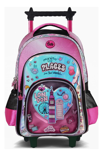 Mochila Escolar De Niñas Carro 18 I Love Con Luz Led Footy