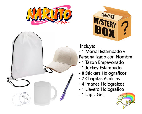 Naruto Mystery Box Tazon Lapiz Jockey Chapita Llavero Anime